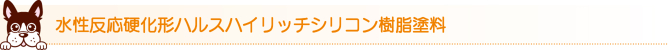 水性反応硬化形ハルスハイリッチシリコン樹脂塗料 水性反応硬化形ハルスハイリッチシリコン樹脂塗料